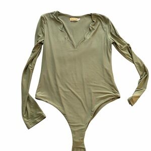 Elegant Olive Long Sleeve Bodysuit